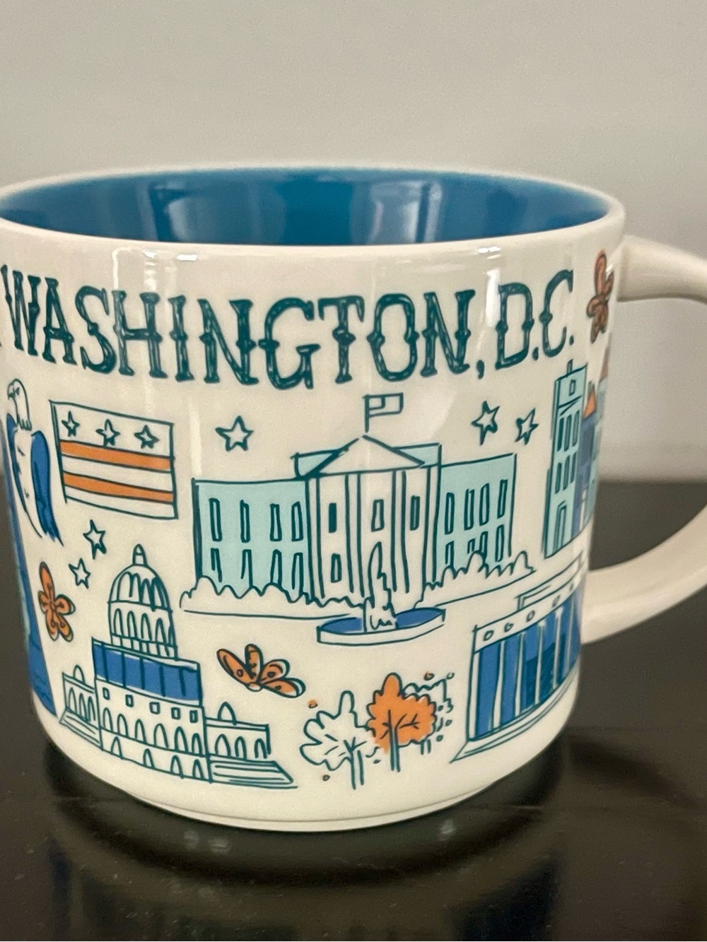 Starbucks WASHINGTON DC Been There Series Blue Coffee Tea Cup Mug 14 OZ 2018